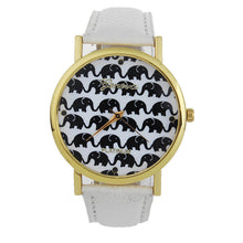 Fashion Ladies Women Quartz Boat Elephant Leather Wrist Watch EF8