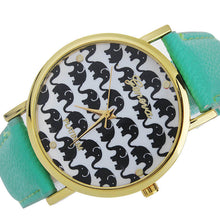 Fashion Ladies Women Quartz Boat Elephant Leather Wrist Watch EF8