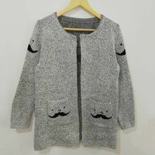 Long Sleeve Short Knitted Cardigan Casual Women's Cardigan Mustache Sweaters EF8