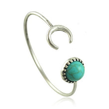 Moon Open Charm Bracelet Good Natural Turquoise Stone Bracelets   Bangle for Women Men Friendship EF8