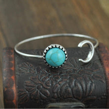 Moon Open Charm Bracelet Good Natural Turquoise Stone Bracelets   Bangle for Women Men Friendship EF8