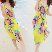 Fashion Women 5 Colors Deep V Wrap Chiffon Swimwear Bikini Cover Up Sarong Beach Dress EF8