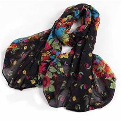 Pastoral Style Scarves Women Soft Silk Blend Floral Print Scarf Wrap Women Pretty Elegant Accessories Scarves EF8