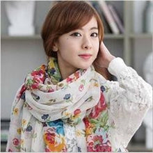 Pastoral Style Scarves Women Soft Silk Blend Floral Print Scarf Wrap Women Pretty Elegant Accessories Scarves EF8