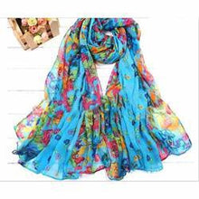 Pastoral Style Scarves Women Soft Silk Blend Floral Print Scarf Wrap Women Pretty Elegant Accessories Scarves EF8
