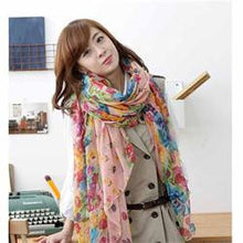 Pastoral Style Scarves Women Soft Silk Blend Floral Print Scarf Wrap Women Pretty Elegant Accessories Scarves EF8