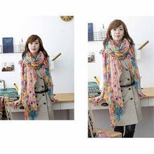 Pastoral Style Scarves Women Soft Silk Blend Floral Print Scarf Wrap Women Pretty Elegant Accessories Scarves EF8