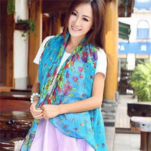 Pastoral Style Scarves Women Soft Silk Blend Floral Print Scarf Wrap Women Pretty Elegant Accessories Scarves EF8