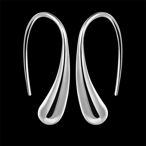 Pretty Silver Plated Dangle Earrings Trendy Simple Jewelry Lovely Water Drop Earring EF8