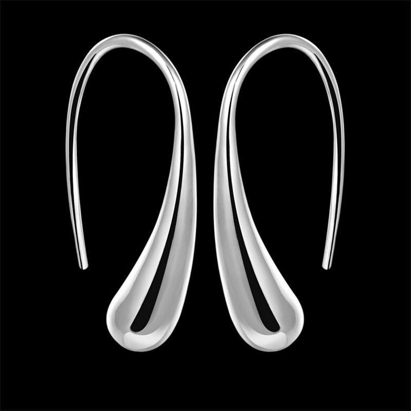 Pretty Silver Plated Dangle Earrings Trendy Simple Jewelry Lovely Water Drop Earring EF8