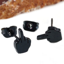 Punk Cool Gold Sliver Black Stainless Steel Women Men Ear Jewelry Studs Earring 2Pcs EF8
