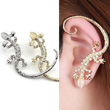 Rhinestone Ear cuff Earrings luxury Elegant rose gold exaggerated gecko lizards   snake Stud Earrings EF8