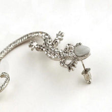 Rhinestone Ear cuff Earrings luxury Elegant rose gold exaggerated gecko lizards   snake Stud Earrings EF8