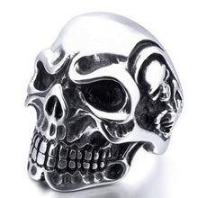 Ring Stainless Steel Rings For Man Big Tripple Skull Ring Punk Biker Jewelry EF8