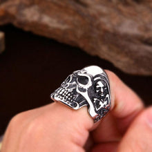Ring Stainless Steel Rings For Man Big Tripple Skull Ring Punk Biker Jewelry EF8