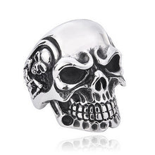 Ring Stainless Steel Rings For Man Big Tripple Skull Ring Punk Biker Jewelry EF8