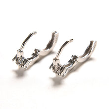 Round Crystal Earrings Silver Plated Zircon Snowflake Ear Stud Earrings For Girls Gifts Women Ladies Jewelry EF8