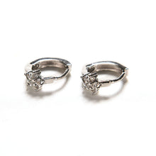 Round Crystal Earrings Silver Plated Zircon Snowflake Ear Stud Earrings For Girls Gifts Women Ladies Jewelry EF8