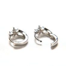 Round Crystal Earrings Silver Plated Zircon Snowflake Ear Stud Earrings For Girls Gifts Women Ladies Jewelry EF8