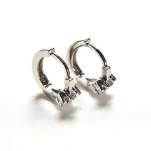 Round Crystal Earrings Silver Plated Zircon Snowflake Ear Stud Earrings For Girls Gifts Women Ladies Jewelry EF8