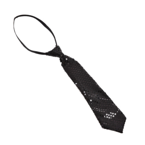 School Boys Sequin Necktie Solid Color Adjustable Children Kids Baby Wedding Elastic Tie Necktie EF8
