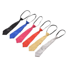 School Boys Sequin Necktie Solid Color Adjustable Children Kids Baby Wedding Elastic Tie Necktie EF8