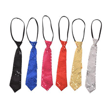 School Boys Sequin Necktie Solid Color Adjustable Children Kids Baby Wedding Elastic Tie Necktie EF8