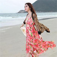 Sexy Chiffon Blouses Women Long Sleeve Notched Leopard Blouses Shirts Women Long Shirts Tops One Size EF8