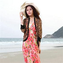 Sexy Chiffon Blouses Women Long Sleeve Notched Leopard Blouses Shirts Women Long Shirts Tops One Size EF8