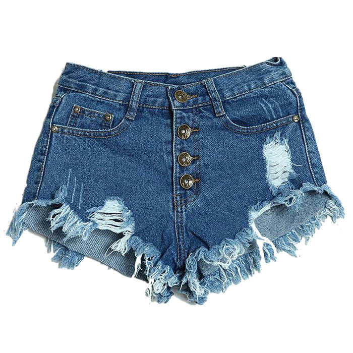 Fashion Short Jeans Women High Waist Denim Shorts Frayed HoleSuper Cool Flash Shorts S-L Pantalon Femme EF8