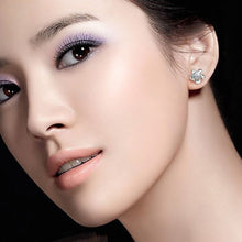 Silver Plated Ball Earrings Wild Super Flash Retro Crystal Jewelry Long Section Of Models Cute Earrings EF8