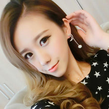 Small Fresh Snowflake Tassel Long Section Earrings For Women Women Stars Moon Asymmetrical Stud Earrings EF8