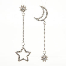 Small Fresh Snowflake Tassel Long Section Earrings For Women Women Stars Moon Asymmetrical Stud Earrings EF8
