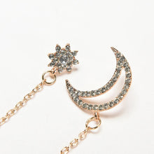 Small Fresh Snowflake Tassel Long Section Earrings For Women Women Stars Moon Asymmetrical Stud Earrings EF8