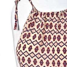 Fashion Women Boho Dress loose Printed Halter Style Sleeveless Hippie Mini Dress Plus Size Women Clothing Vestidos Beige EF8