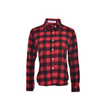 Women Casual Cotton Lapel Long-Sleeve Plaid Shirt Ladies Slim Outerwear Blouse Tops EF8