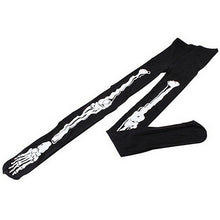 Women Girls Black Cotton Sexy Punk Soft Fancy Trendy Skeleton Bone 3D Printed Pants Leggings Leggings EF8