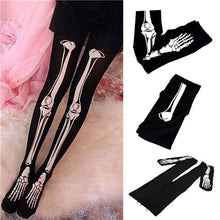 Women Girls Black Cotton Sexy Punk Soft Fancy Trendy Skeleton Bone 3D Printed Pants Leggings Leggings EF8