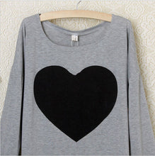 Women LOVE Heart Printed Sweatshirt Hoody Hoodies tracksuits Pullovers Suit Tops Outerwear M L XL EF8