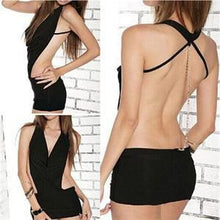 Women Sexy Baby Dolls G-String V-Neck Halter Uniform Solid Pattern Black Color Charming Exotic Apparel Free Size EF8