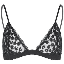 Women Sexy Floral Sheer Lace Triangle Bralette Unpadded Bra Crop Top Lingerie EF8