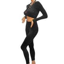 Fashion Women Two Pieces Deep V-Neck Sexy Bodycon Long Sleeve Bodysuit Night Club Rompers Womens Jumpsuit EF8