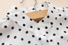 Women's White Blouse Long Sleeve Casual Shirt Polka Dot Print Shirt Plus Size Tops Blusas Femininas EF8
