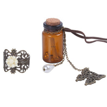 jewelry necklace Carved long leather cord necklaces   pendants retro cork Wishing bottle sweater chain EF8
