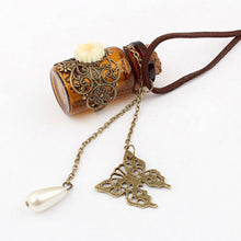 jewelry necklace Carved long leather cord necklaces   pendants retro cork Wishing bottle sweater chain EF8