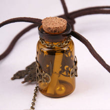 jewelry necklace Carved long leather cord necklaces   pendants retro cork Wishing bottle sweater chain EF8
