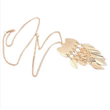 able Stylish Gold Plated Leaves Owl Charm Chain Long Women Pendant Necklace EF8