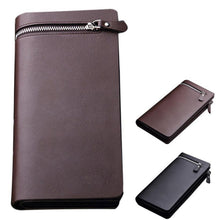 Fau Leather Men Wallets Business Card holder Coin Purse Men's Long Zipper Wallet Leather Clutch carteira masculina EF8