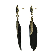 Feather Leaves Charm Drop Earring Rhombus Long Ear drop Dangle Earrings Earrings for Women Gilrs EF8