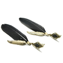 Feather Leaves Charm Drop Earring Rhombus Long Ear drop Dangle Earrings Earrings for Women Gilrs EF8